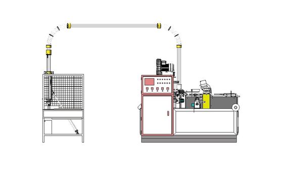 고속 완전 자동 일회용 종이 컵 형성 제조 기계 4KW 전력 및 2130mm * 1350mm * 1900mm 크기