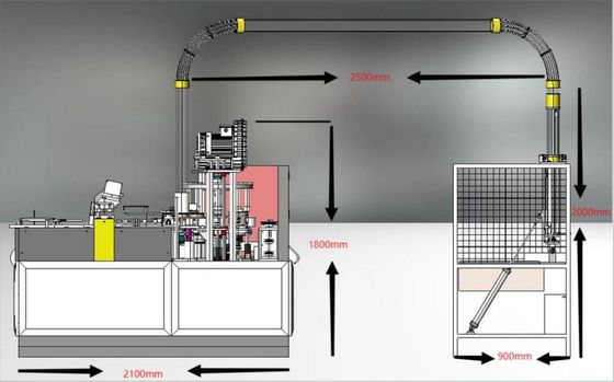 강력한 4kW 일회용 종이 커피 컵 제조 기계 완전 자동 70-90pcs/Min 전원 공급 380V 50Hz